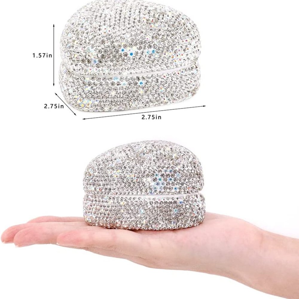 NEW Sparkling Swarovski Crystal Rhinestone Heart Bling Jewelry Ring Box … - Picture 7 of 17